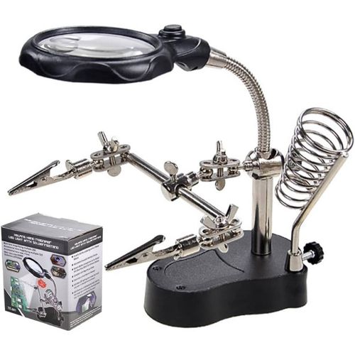 🔍 Adjustable LED Magnifying Glass Soldering Station – Hands-Free Precision Made Easy! 💡