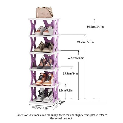 🦶6-Tier Foldable Shoe Rack – No Assembly Required, Space-Saving Storage Cabinet