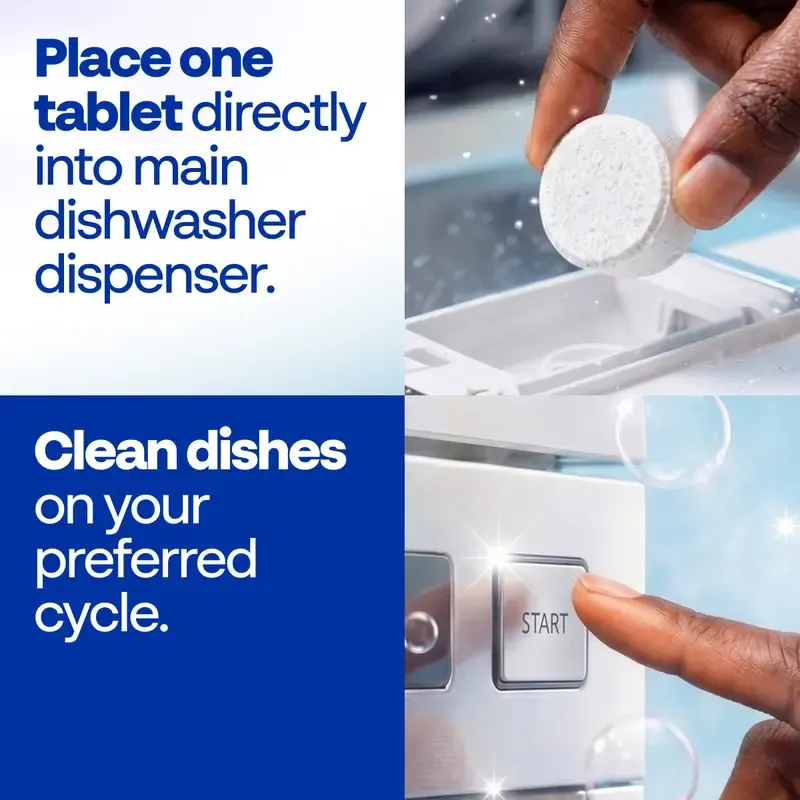 Earth Breeze Dishwasher Detergent Tablets, Free & Clear, 60 Count | 100% Plastic-Free Tablets with No Harsh Chemicals, 3-in-1 Triple Enzyme Formula, Eco-Friendly Dish Washing Pods, HE Safe