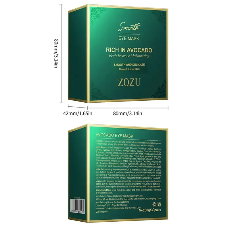 120pcs Avocado & Gold Under Eye Mask Patches - AM Brightening Hydrator, PM Soothing Repairer & Depuffer, Evening Skincare for Dark Circles & Dryness, Beauty Gift, Repairing, Beauty Products, Dark Circles Treatment