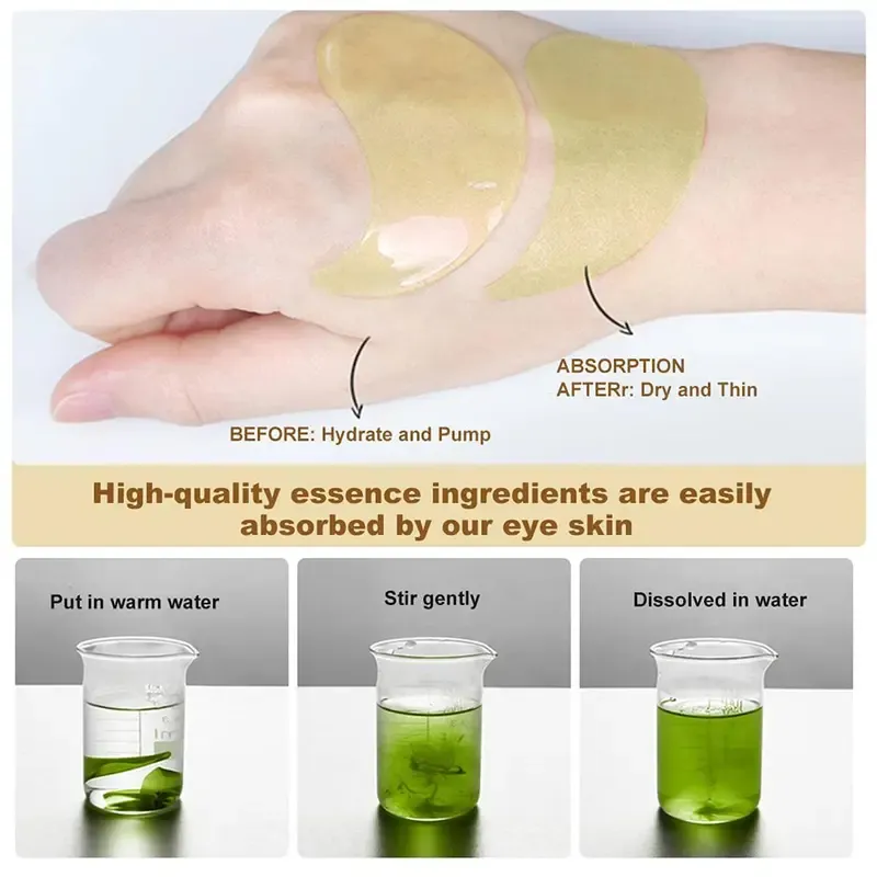 120pcs Avocado & Gold Under Eye Mask Patches - AM Brightening Hydrator, PM Soothing Repairer & Depuffer, Evening Skincare for Dark Circles & Dryness, Beauty Gift, Repairing, Beauty Products, Dark Circles Treatment
