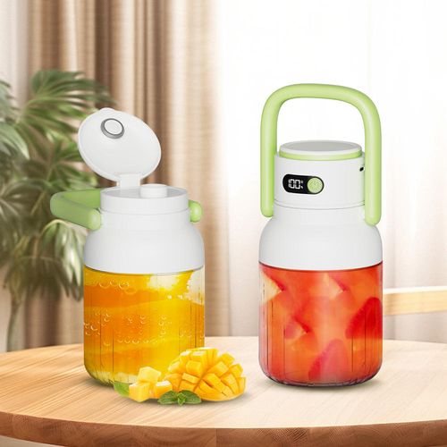 Squeeze the Freshness with the 1000ml Straight Drink Portable Blender Juicer, 18000 RPM, IPX6 Waterproof, LED Display, BPA-Free