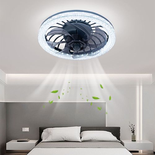 Ceiling fan light bedroom home simple integrated screw e27 with remote control LED fan light