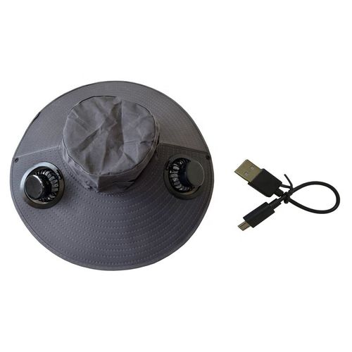 Solar Powered Cooling Hat with Fan, Wide Brim UV Protection Sun Hat for Men Women, Outdoor Fishing Gardening Hiking Cap