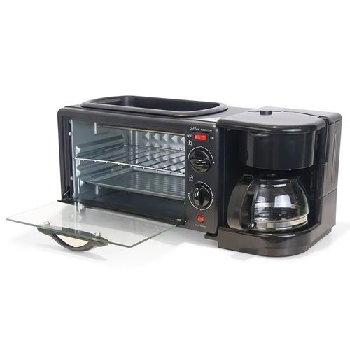2025 Electric Oven-Frying Pan Household Bread Pizza Pan Griddle Bread Maker Multi-functional Coffee 3-in-1 Breakfast Machine