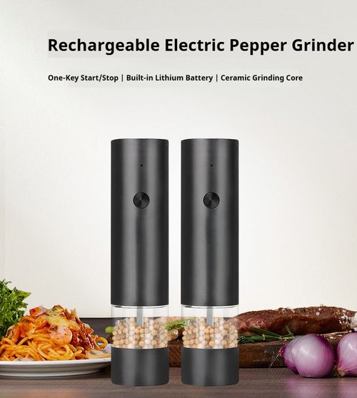 Electric pepper grinder, stainless steel, automatic freshly ground pepper, peppercorns, sea salt, black pepper, household seasoning