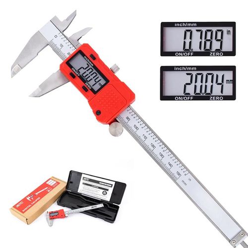 Precision Electronic Micrometer --- Stainless Steel Construction, Large LCD Display, Instant Unit Conversion