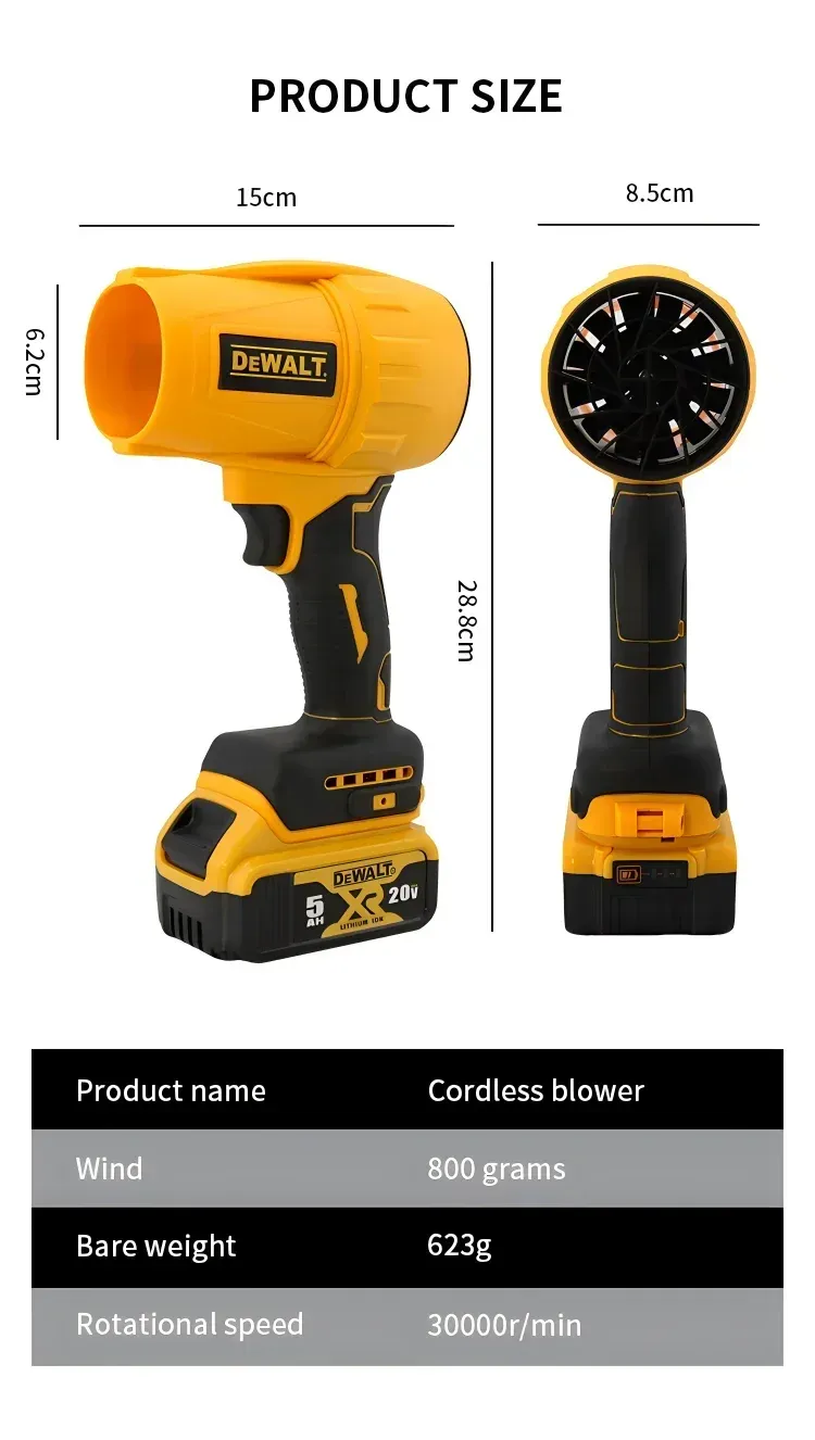 DEWALT 20V Cordless Blower | 30,000 RPM (New 2025)
