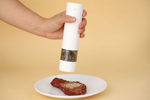 Electric pepper grinder, stainless steel, automatic freshly ground pepper, peppercorns, sea salt, black pepper, household seasoning