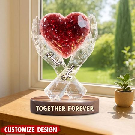 Hjerte af kærlighed Akryl Personaliseret Akryl Plaque Gave til parr
