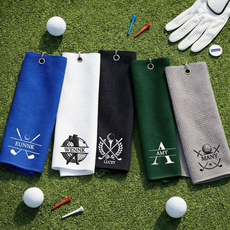 Personlige broderede golfbandanaer, golfbandanaer med monogram, brugerdefinerede golfbandanaer, gaver til forloveren, fars dags gaver, gaver til forloveren
