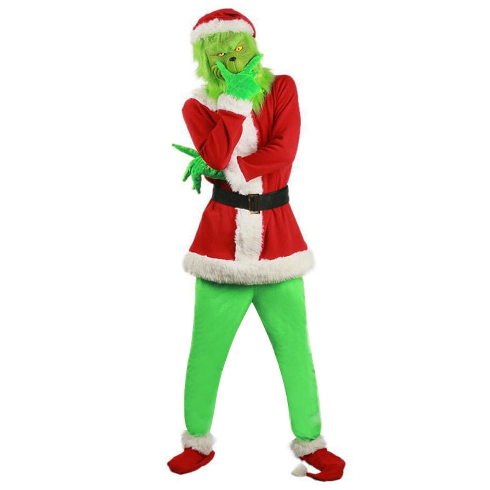 Adult Costume The Grinch Grinch Christmas Santa Cosplay Fancy Dress Outfit Set