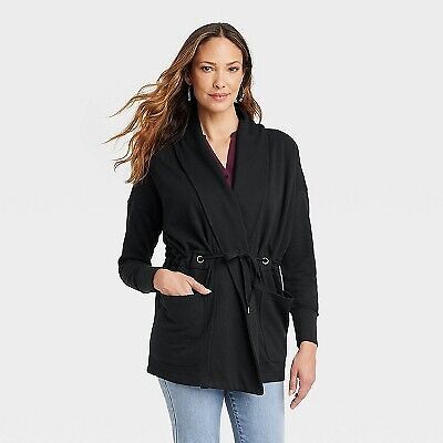 Women's Drape Front Jacket - Knox Rose Black L