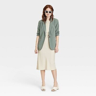 Women's Oversized Fall Blazer - A New Day Green XS