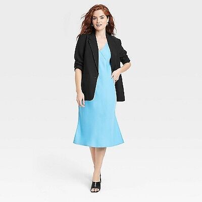 Women's Relaxed Fit Essential Blazer - A New Day Black M