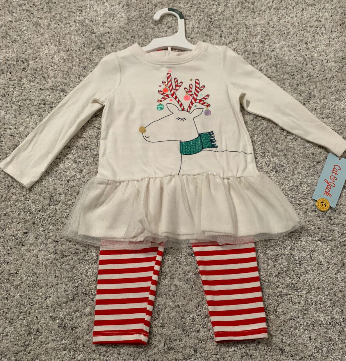 Cat & Jack Baby Girl Christmas 2 Piece Outfit- NWT-18 Months