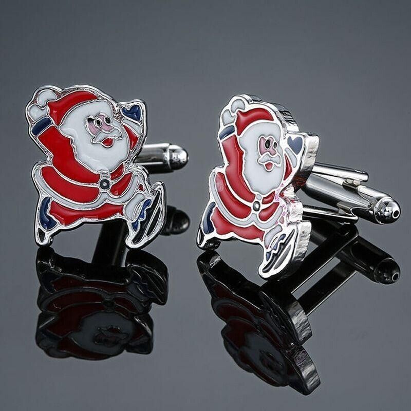 Cufflinks Santa Claus Christmas Special Occasion Dress Shirts 12 free gift box