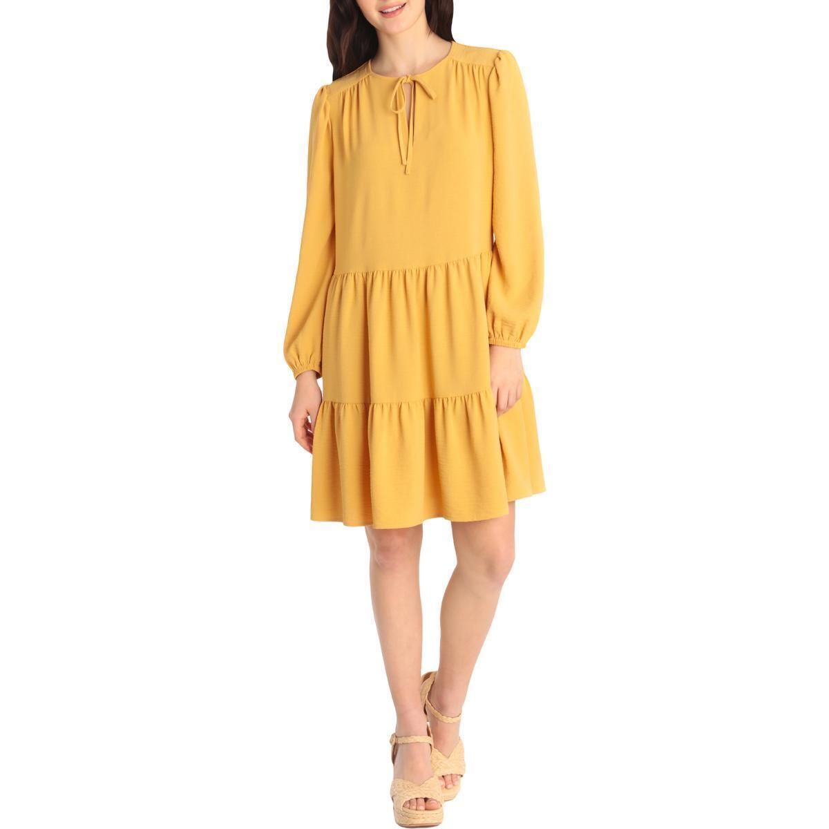 Maggy London Womens Gathered Knee Length Fit & Flare Dress BHFO 5137