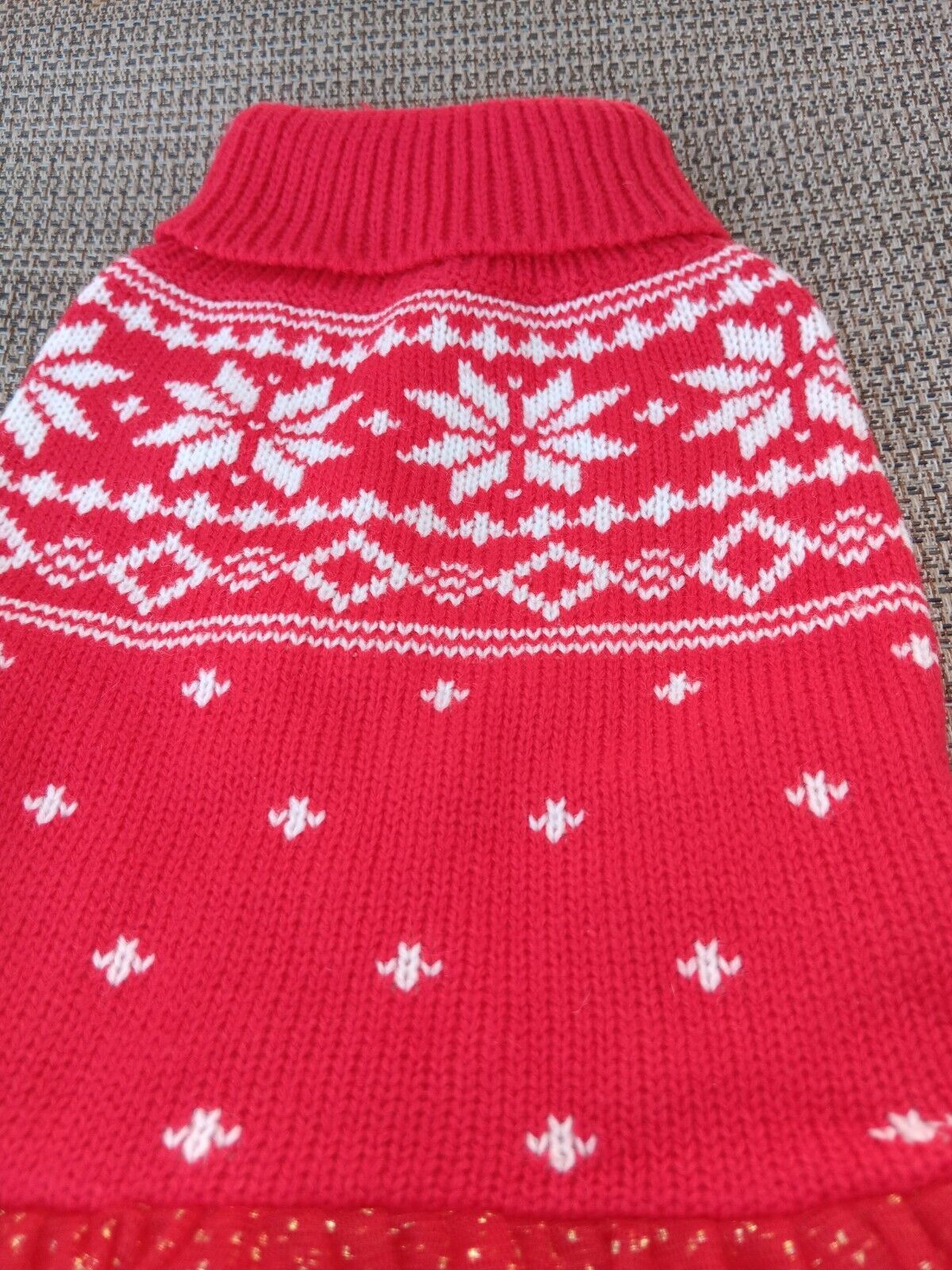 Dog Christmas Turtleneck Sweater Dress Size Small FREE SHIPPING