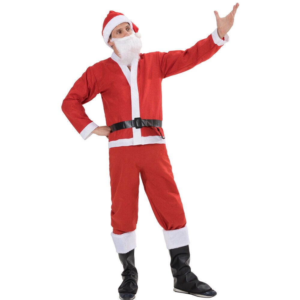 Santa Claus Costume Adult Suit Christmas Outfit Fancy Dress US Shipping