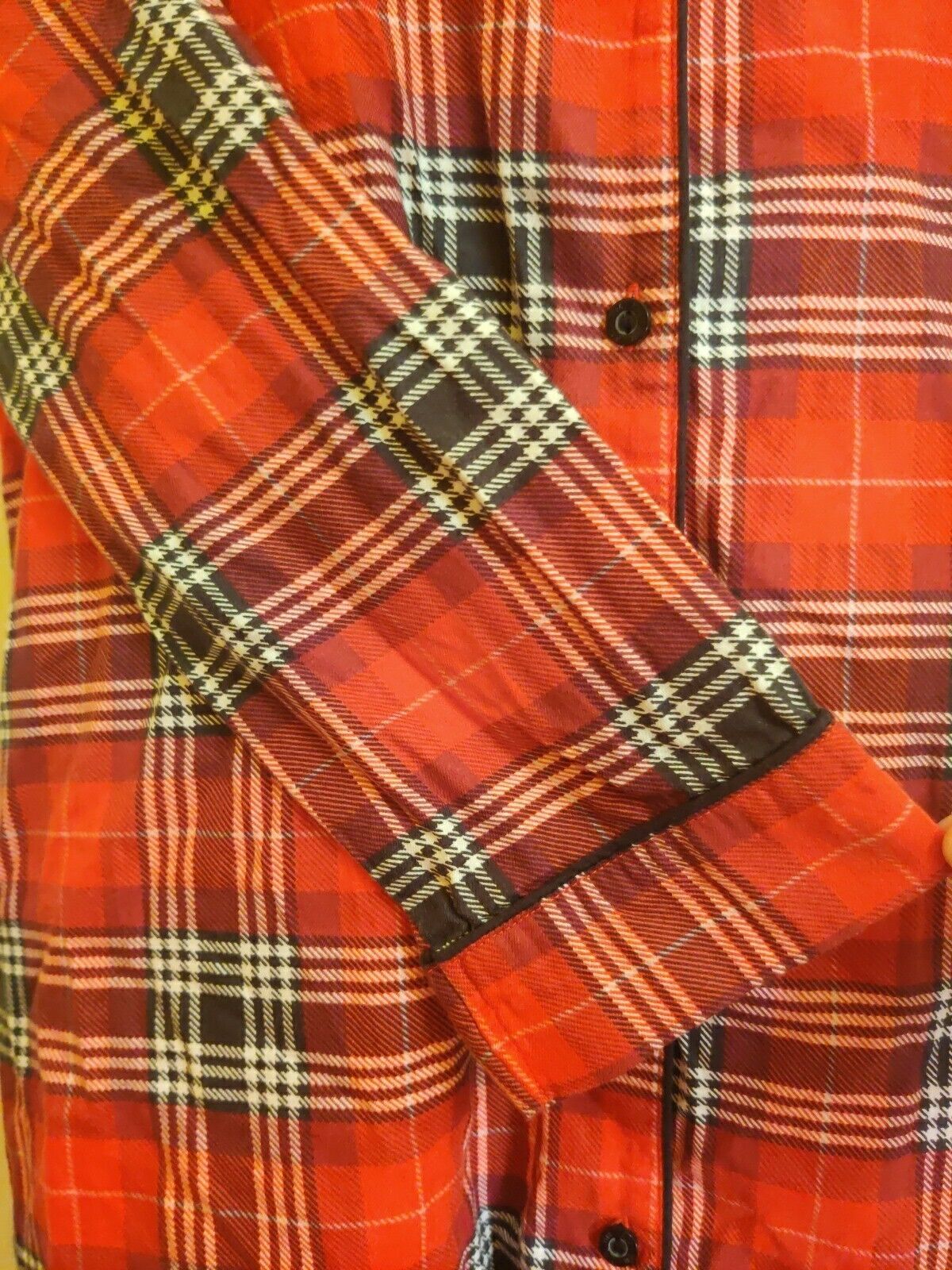 VICTORIA'S SECRET PINK PAJAMAS SIZE M FLANNEL SLEEP SHIRT DRESS Red BLACK A018