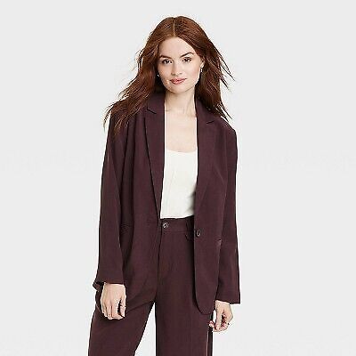 Women's Oversized Fall Blazer - A New Day Dark Brown M