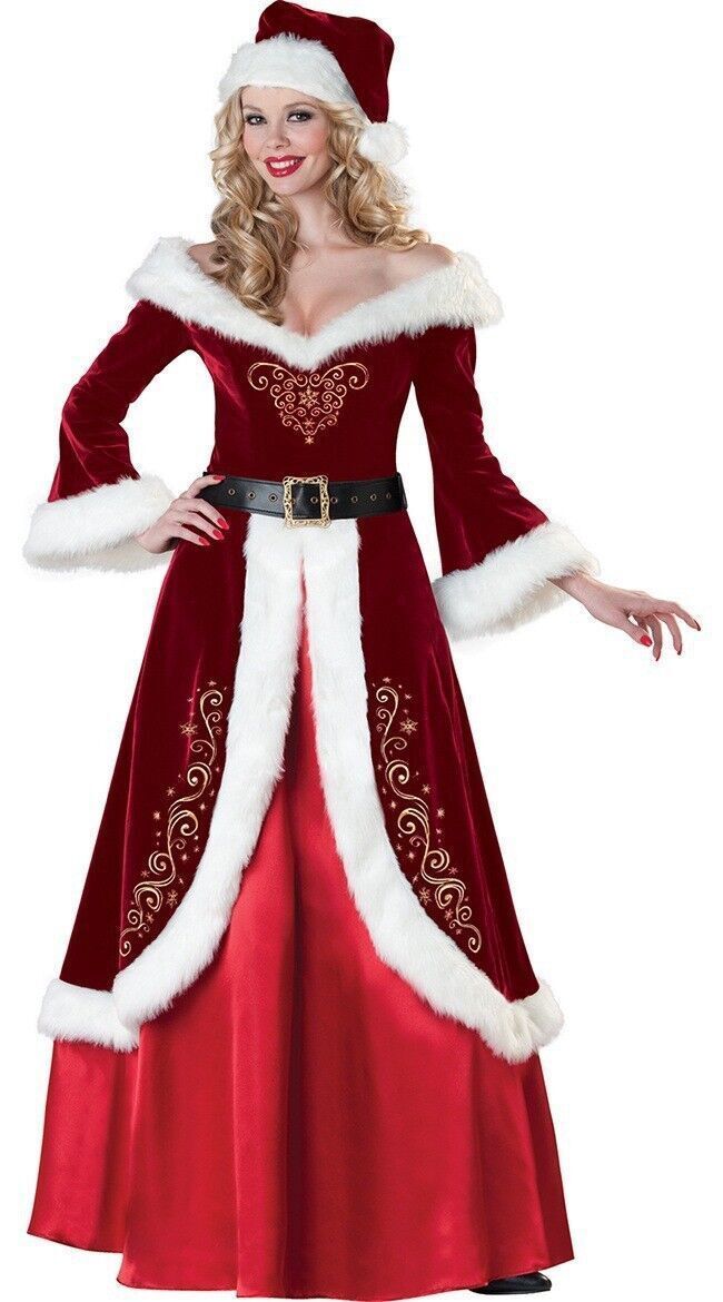 Christmas Santa Claus Adult Costume Fancy Dress Party Suit Cosplay Outfit Xmas