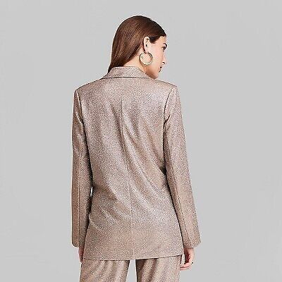 Women's Oversized Glitter Blazer - Wild Fable Copper M