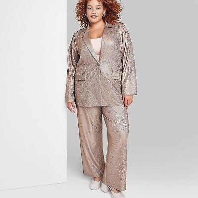 Women's Oversized Glitter Blazer - Wild Fable Copper 4X