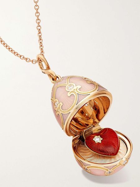 Pink egg&Heart necklace