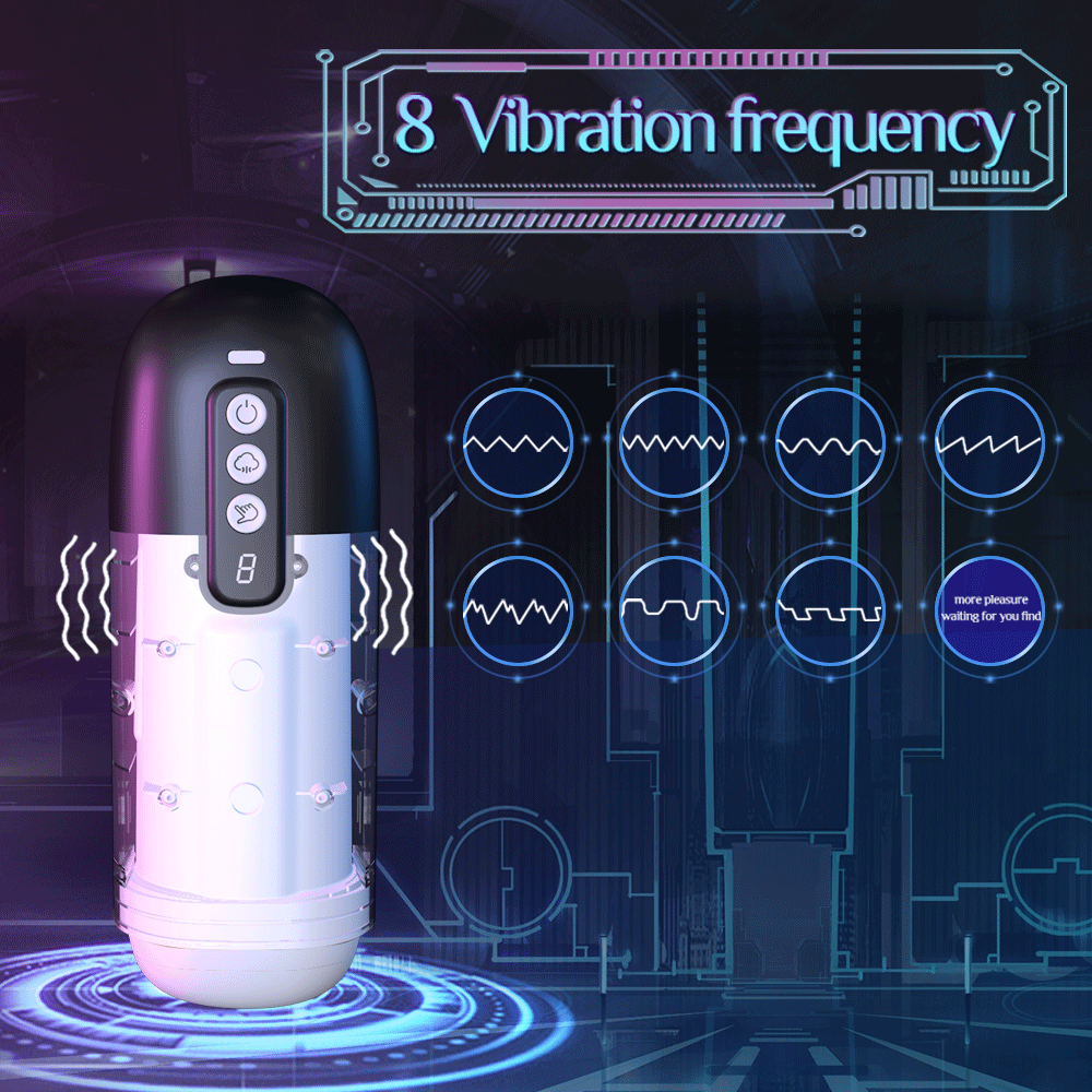 Multifunctional male masturbator with heating, voice control, rotation and automatic thrusting