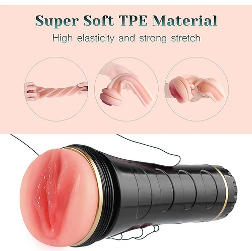 Pocket Masturbator with Vibration Function and Realistic Textured Vagina Pussy-Classic Hot Sale