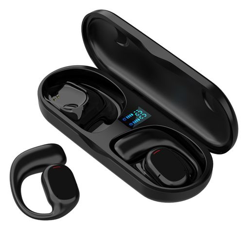 Auricular Bluetooth com visor digital, gancho para orelha, bateria de longa duração, chamada binaural, redução de ruído, auricular Bluetooth