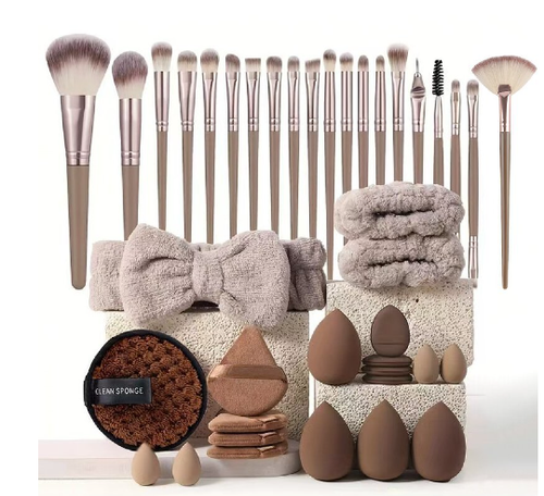 Conjunto de pincéis de maquilhagem cabeça de lavagem facial com esponja de pó ovo para limpeza facial e ferramentas de beleza de maquilhagem