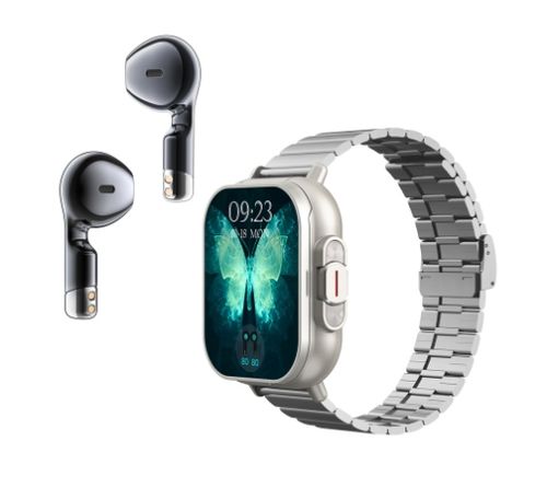 Relógio inteligente BT Call 2 em 1 TWS Auscultadores com NFC Monitorização de saúde Desporto Relógio inteligente Auscultadores