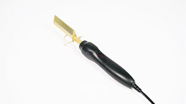 Pente de cabelo 2 em 1 modelador de caracóis alisador elétrico pente duplo de cobre função de alisamento pente alisador elétrico