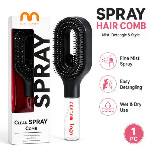 Anti-static two-in-one spray hairbrush, massage and smooth.