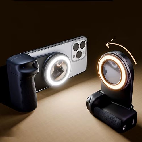 Smartphone Camera Shutter Handle Grip Detachable Wireless Blue Tooth Remote Control Three-Gear Adjustable Fill Light for Photo