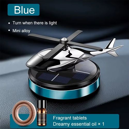 Alloy Solar Powered Rotating Helicopter ShapeCar Air Freshener