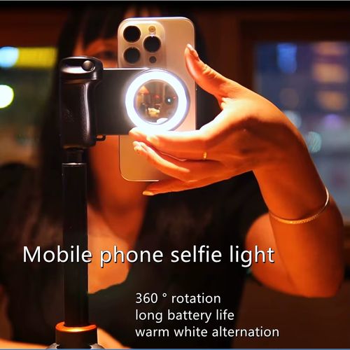 Smartphone Camera Shutter Handle Grip Detachable Wireless Blue Tooth Remote Control Three-Gear Adjustable Fill Light for Photo
