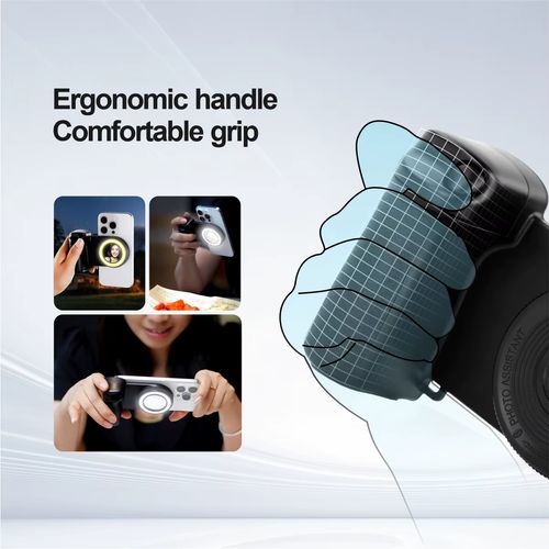 Smartphone Camera Shutter Handle Grip Detachable Wireless Blue Tooth Remote Control Three-Gear Adjustable Fill Light for Photo