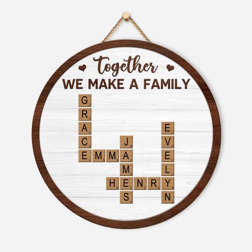 Personalised Together We Make A Family Wood Sign