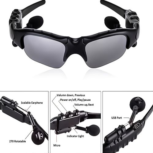 Bluetooth earphones, sunglasses