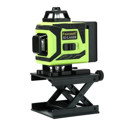 4D 16 Lines Self-Levelling Cross Line Laser Green Self-Levelling 4 x 360° Horizontal and Vertical Cross Line Laser Generators with Remote Control and Lifting Base with 2 Batteries