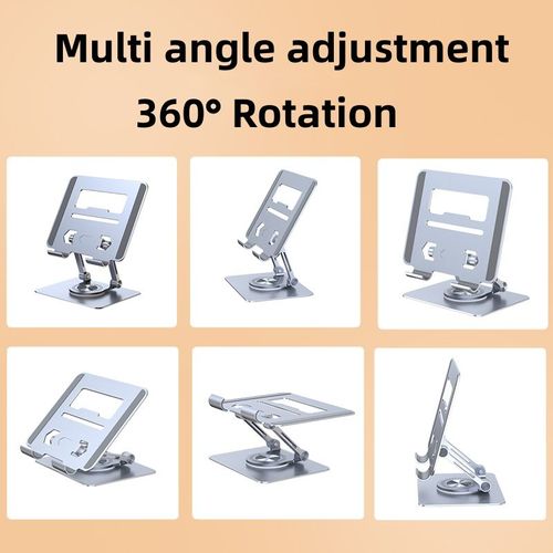 🔥🔥🚀Best Selling Aluminum Alloy 360 Rotation Portable Foldable Laptop Stand Adjustable Height Metal Stand for Laptop and Tablet