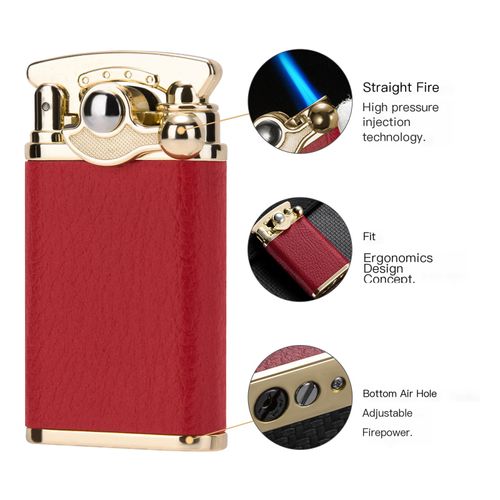 ⚡🚀Cool Cigarette Lighters: Dual Turbo Flame Windproof Metal Lighter - Blue Butane Torch for Cigars, Unique Lighters for Men, Gift & Smoking Accessories