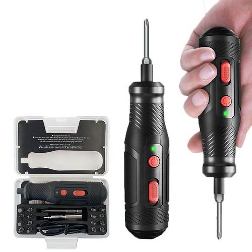 Electric Screwdriver Rechargeable Household Hand Self - Integrated Mini Lithium Electric Driver Set DIY 220v 1 Years 14.5*9*4cm