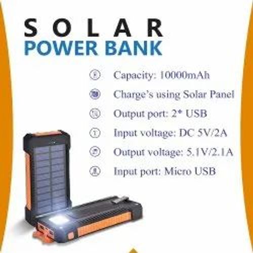 ☀️🌙Solar Power Bank Large-Capacity Phone Charger LED Travel Power Bank