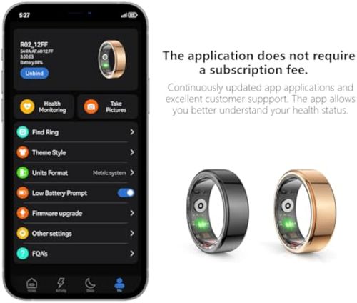 🔥🚀Smart Ring, No App Subscription, Wearable Fitness Tracker Ring, Pedometer Sleep Tracker Health Ring, 5ATM Waterproof Bluetooth Smart Rings, 5-7 Days Battery Life