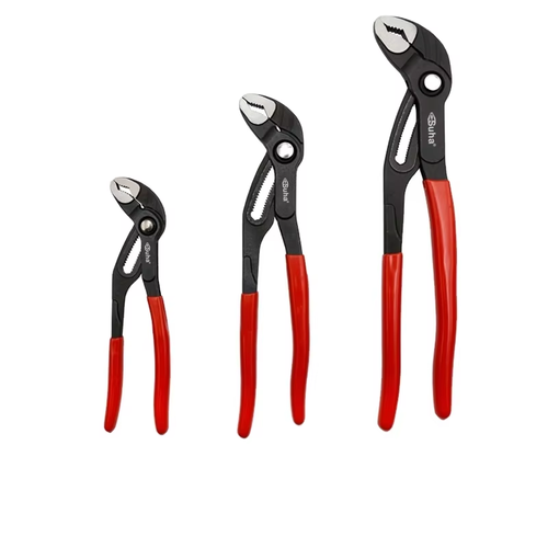 3-Piece Water Pump Pliers Set 7-Inch, 10-Inch, 12-Inch Plumbing Locking Pliers, Snap Button, Tongue and Groove Pliers Set